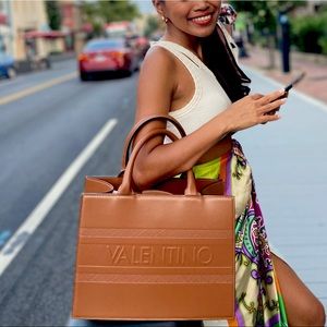 Valentino leather tote bag
